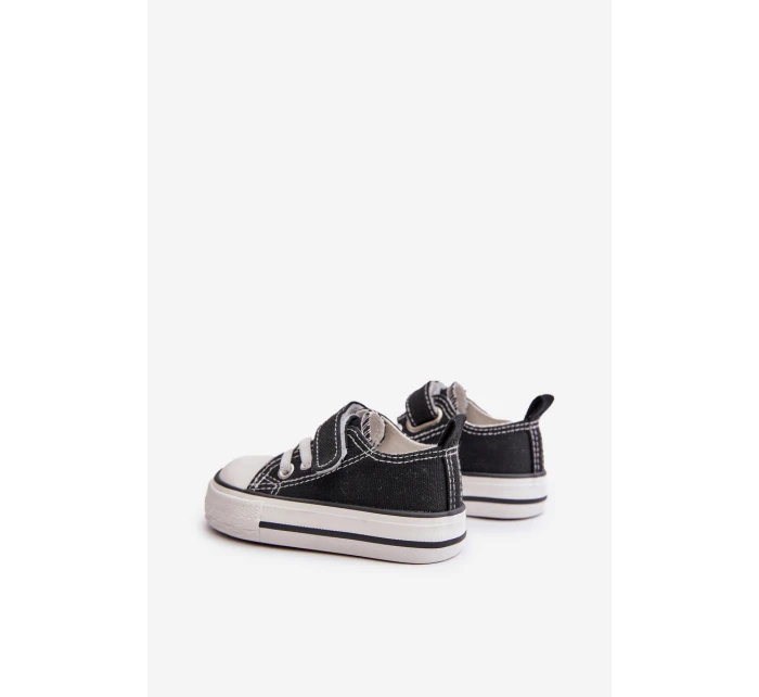 Dětské Textilní Tenisky Na Suchý Zip Černé model 21673307 - Boto Dětské Textilní Tenisky Na Suchý Zip Černé model 21673307 - Boto