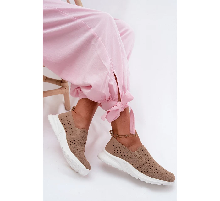 Dámské nazouvací síťované polobotky Béžové Geressa