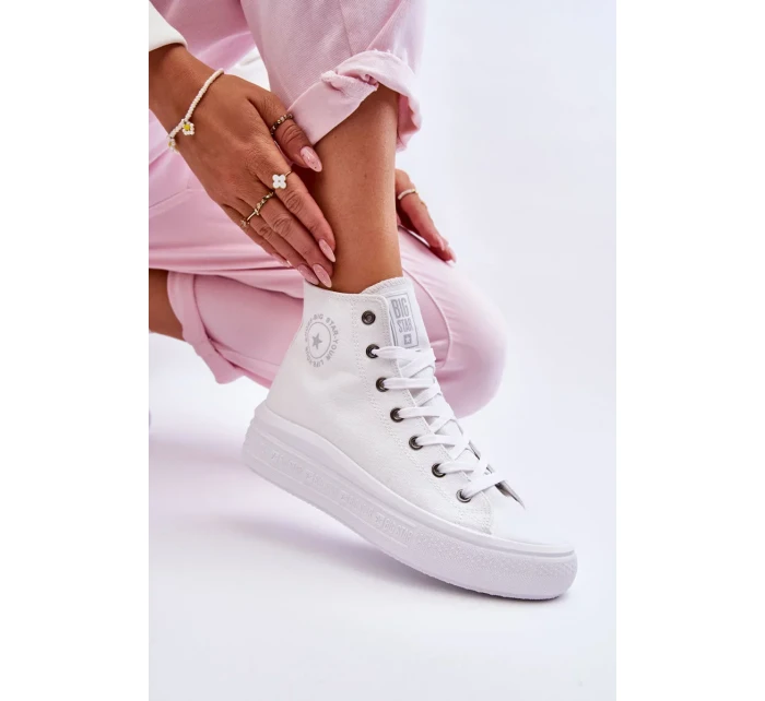 Dámské vysoké tenisky Big Star Bílé Dámské vysoké tenisky Big Star Bílé