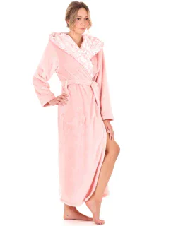 Dámský župan Flora s kapucí 3956 3050 růžová perla - Vestis