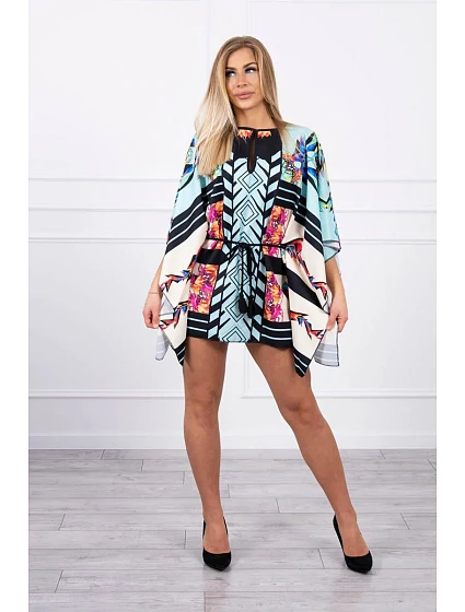 model 18746602 šaty s vázáním v pase v mátové barvě - K-Fashion