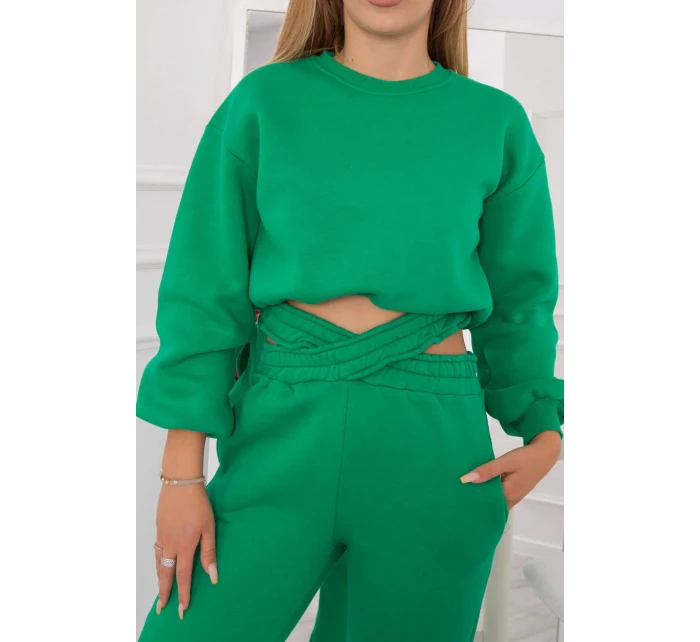 Zateplený set s krátkou mikinou zelený Zateplený set s krátkou mikinou zelený