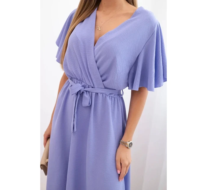 Šaty s model 21105600 výstřihem fialová - K-Fashion