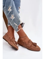 Dámské mokasíny ploché s třásněmi hnědé model 21919041 - Boto Dámské mokasíny ploché s třásněmi hnědé model 21919041 - Boto