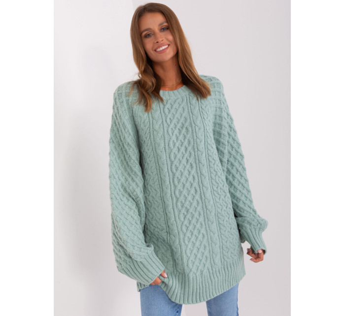 Sweter AT SW  mietowy model 18895582 - FPrice