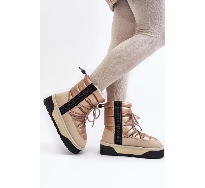 Dámské sněhule se silnou podrážkou, Vegan D.Franklin béžová