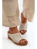 Pohodlné dámské pantofle na klínku Inblu Béžová Pohodlné dámské pantofle na klínku Inblu Béžová