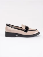 Jedinečné mokasíny hnědé dámské na plochém podpatku Jedinečné mokasíny hnědé dámské na plochém podpatku