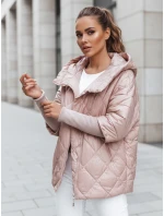 Dámská přechodná prošívaná bunda oversize PUFFILOF růžová FashionStreet TY4854
