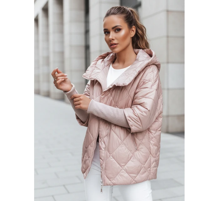 Dámská přechodná prošívaná bunda oversize PUFFILOF růžová FashionStreet TY4854