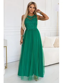 maxi šaty s krajkou a  zelené model 22124231 - numoco basic