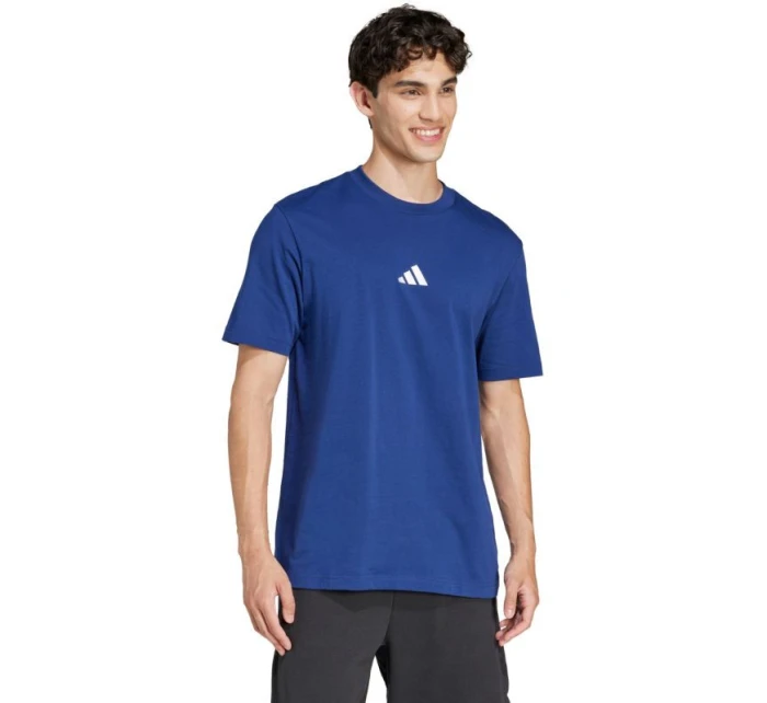 Pánské tričko adidas Essentials Small Logo Single Jersey modré JF1093 pánské Pánské tričko adidas Essentials Small Logo Single Jersey modré JF1093 pánské