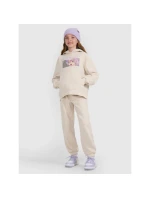 Dívčí nepruhovaná mikina s kapucí 4F 4FJRAW25TSWSF2294-11S