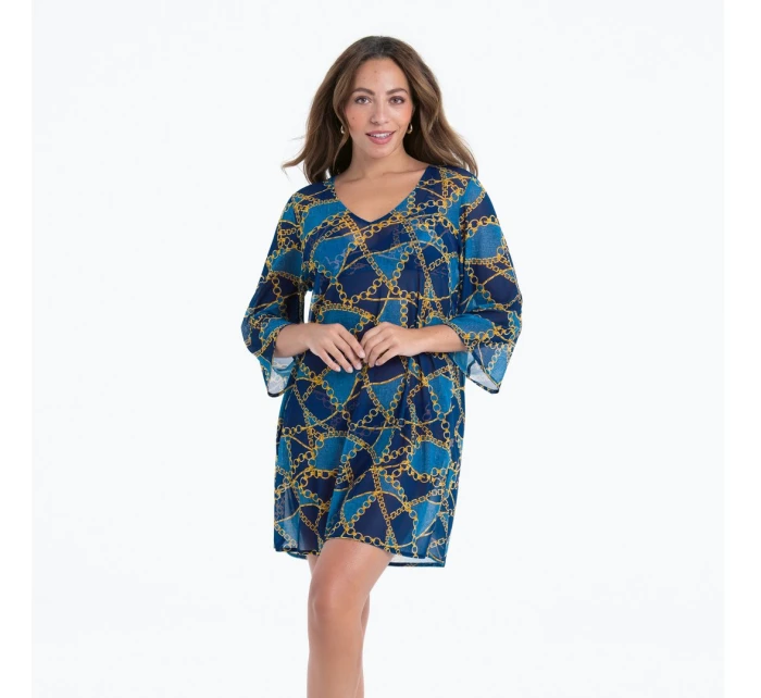 Style Hawaii šaty 8185 modrý denim - RosaFaia