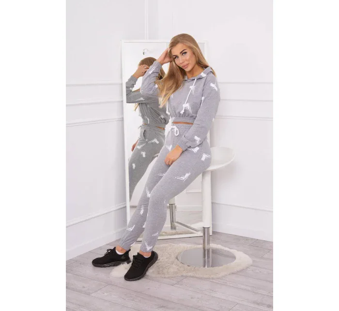 Sada s potiskem pistole šedá