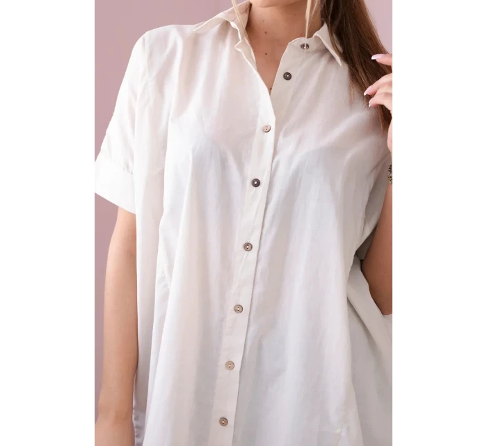 Bavlněná košile s krátkým rukávem béžový