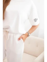 Dámský viskózový komplet s krátkým rukávem a nohavicemi ecru Dámský viskózový komplet s krátkým rukávem a nohavicemi ecru