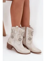 semišové kožené dámské boty s na podpatku zlaté model 21713178 - Zazoo semišové kožené dámské boty s na podpatku zlaté model 21713178 - Zazoo