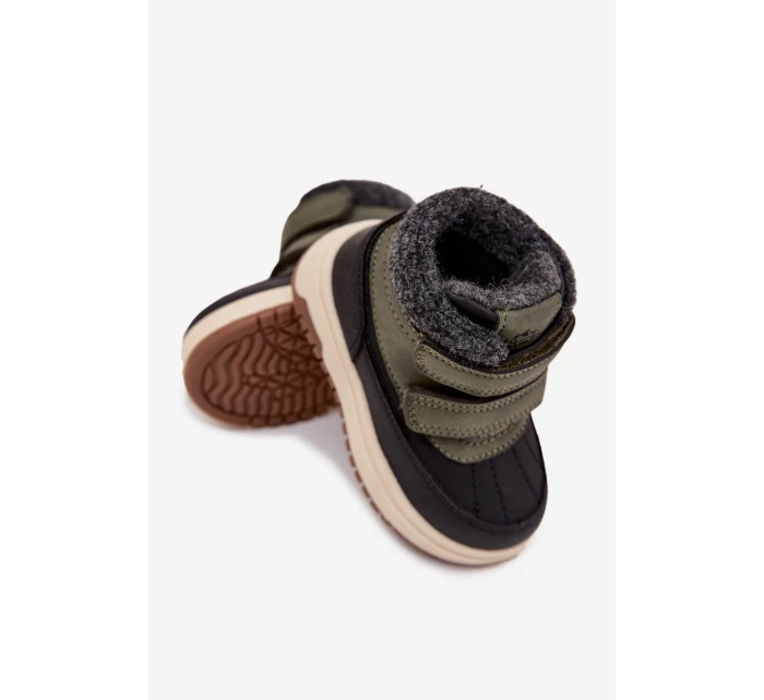 Dětské zimní boty sněhule na suchý zip zeleno-černé Darlene Dětské zimní boty sněhule na suchý zip zeleno-černé Darlene