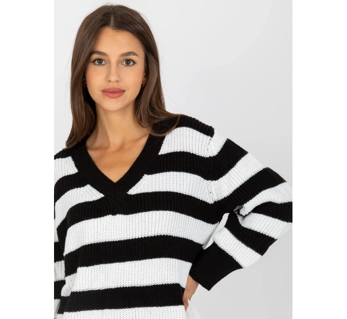 Dámský svetr LC SW 8030 bílý a černý