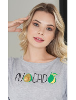 Dámské pyžamo šortky Avocado šedo/černé - Vienetta