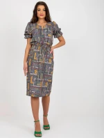 Dámské šaty LK SK 507468.75P Khaki mix - FPrice