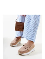 Dámské polobotky 28906 Béžová s bílou - Flyfor