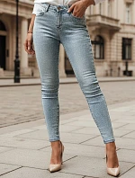 Dámské džínové úzké kalhoty s ozdobou GLAMSKIN modré FashionStreet UY2441