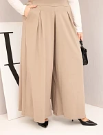 Dámské bavlněné kalhoty Plus Size s širokými nohavicemi a volným střihem fango