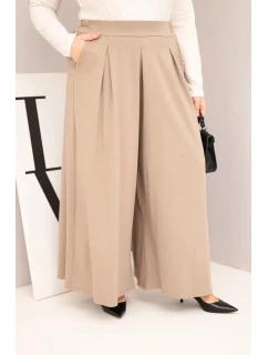 Dámské bavlněné kalhoty Plus Size s širokými nohavicemi a volným střihem fango