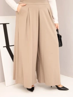 Dámské bavlněné kalhoty Plus Size s širokými nohavicemi a volným střihem fango