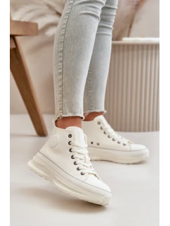 Dámské Tenisky Na Platformě Eko Kůže Big Star OO274064 Bílé