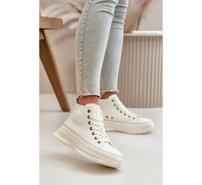 Dámské Tenisky Na Platformě Eko Kůže Big Star OO274064 Bílé Dámské Tenisky Na Platformě Eko Kůže Big Star OO274064 Bílé