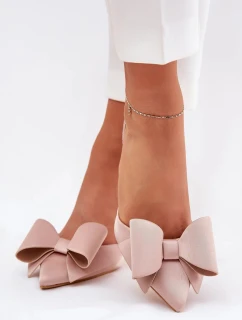 Lodičky s odkrytou patou a mašlí Eklevia – béžové