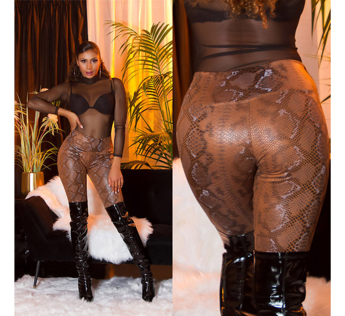 Sexy Highwaist faux leather Leggings with model 19629645 print - Style fashion