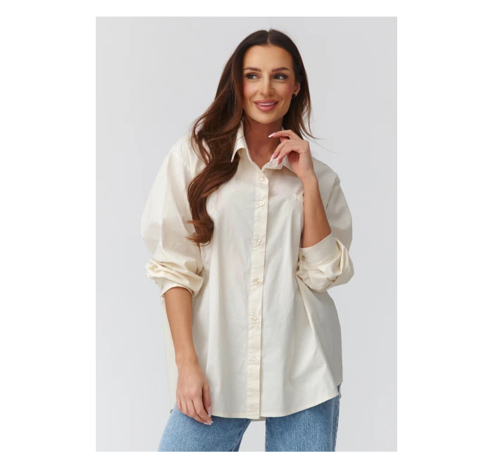 Košile s dlouhým rukávem  model 224101 Makadamia