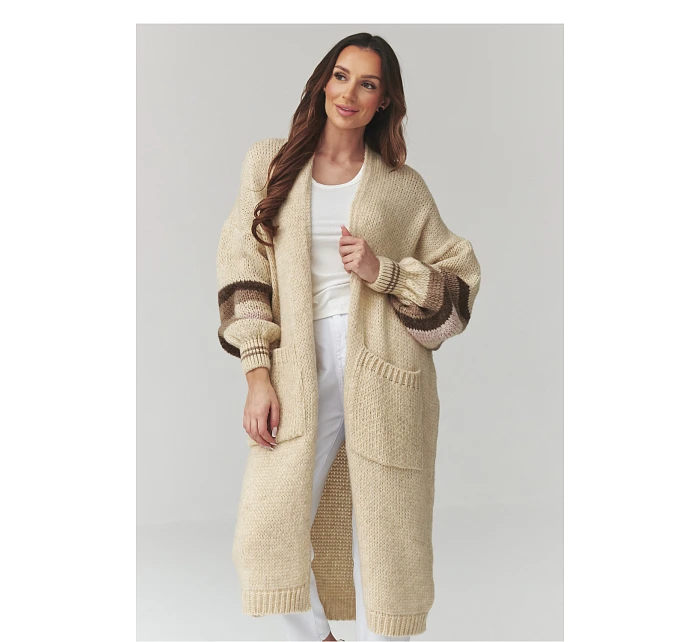 Svetr na zapínání  model 226865 Makadamia