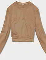 Dámská tenká krátká mikina cappuccino (8B938-91)