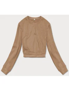 Dámská tenká krátká mikina cappuccino (8B938-91)