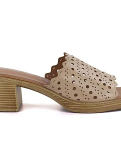 Dámské otevřené béžové žabky na jehlovém podpatku M.Daszynski model 22081599 - Hikvision