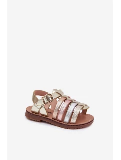 Dětské sandály dívčí z eko kůže zlaté Mariana