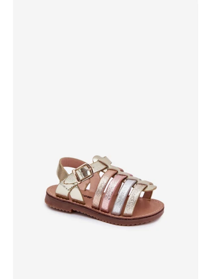 Dětské sandály dívčí z eko kůže zlaté Mariana Dětské sandály dívčí z eko kůže zlaté Mariana