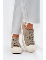 Dámské plátěné tenisky na platformě Big Star – šedé Dámské plátěné tenisky na platformě Big Star – šedé