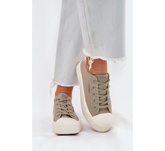 Dámské plátěné tenisky na platformě Big Star – šedé Dámské plátěné tenisky na platformě Big Star – šedé