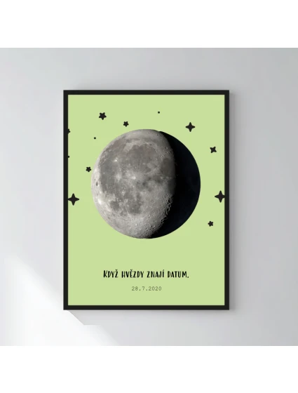 Personalizovaný magický fotoobraz v rámu - 30x40 - měsíční fáze Personalizovaný magický fotoobraz v rámu - 30x40 - měsíční fáze