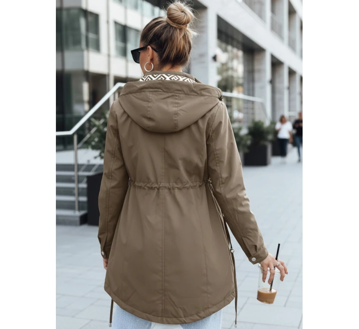 Kurtka parka damska z odpinanym kapturem khaki FashionStreet TY5451