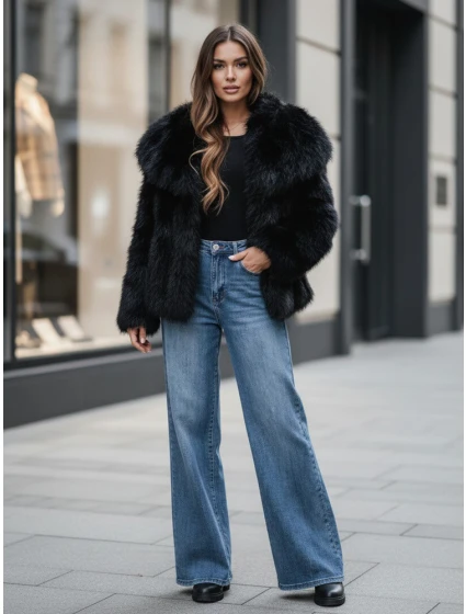 Dámský krátký černý kožich ZARAFIA FashionStreet TY5117z