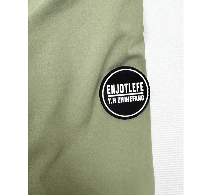 Prosta kurtka z kapturem i trokiem w talii Goodlookin khaki (KK60418-3#)