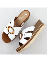 Dámské kožené žabky na platformě bílé model 21904783 - Remonte