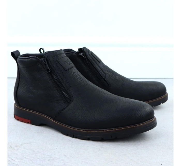 Pánské černé kožené boty model 21905965 - Rieker